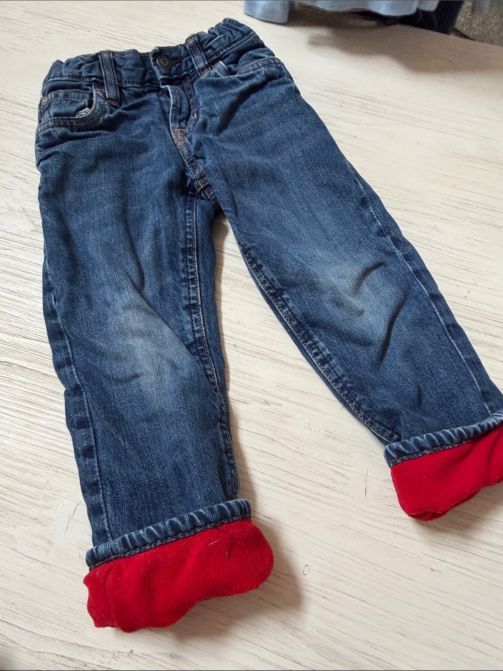GAP Kids Denim Jeans with Red Cuffed Lining